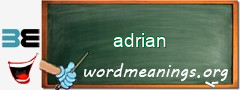 WordMeaning blackboard for adrian